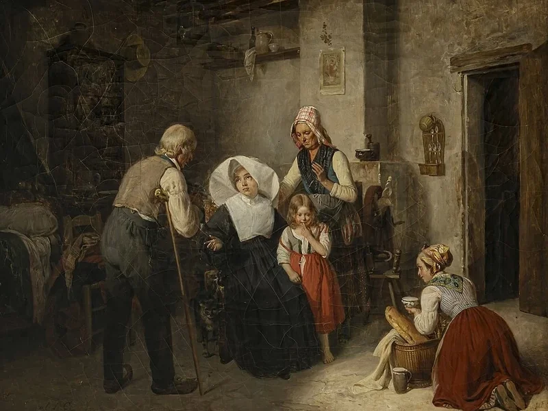 1814-Jules-Alexandre Duval Le Camus - Suora in visita ad una famiglia